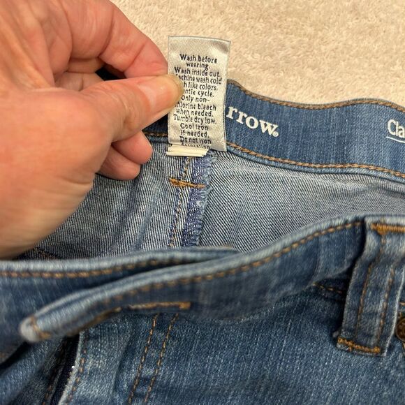 Croft & Barrow Blue Boyfriend Jeans with Distressed Details size 12 stretchy - Picture 5 of 10